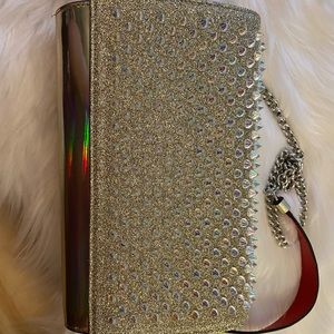 Louboutin Holographic Paloma spike clutch